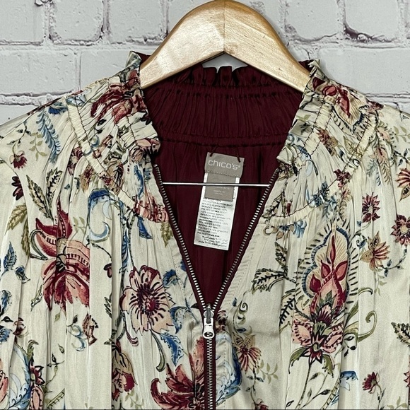 Chico’s Floral Reversible Jacket size 1 Small - Picture 2 of 14